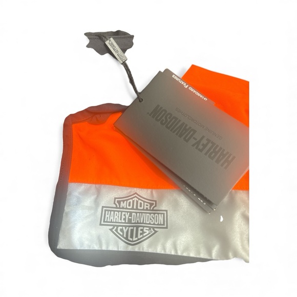 Harley Davidson Hi Vis Rain Jacket Mens L Orange Black Reflective - Picture 4 of 6
